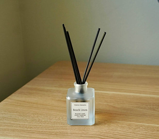 Beach Linen - Cotton, Jasmin, Sandalwood Reed Diffuser 4oz