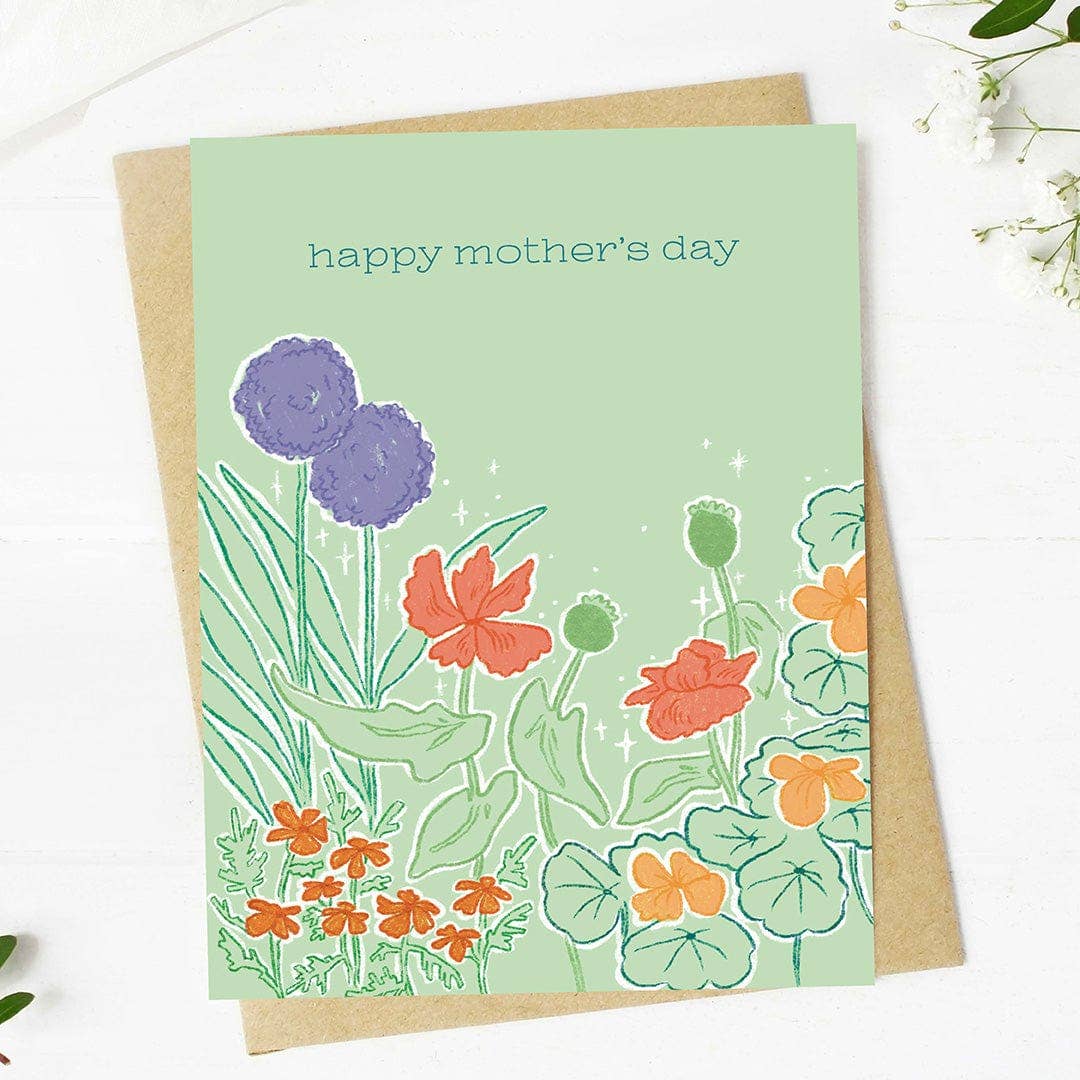 Happy Mother's Day Florals Green Card