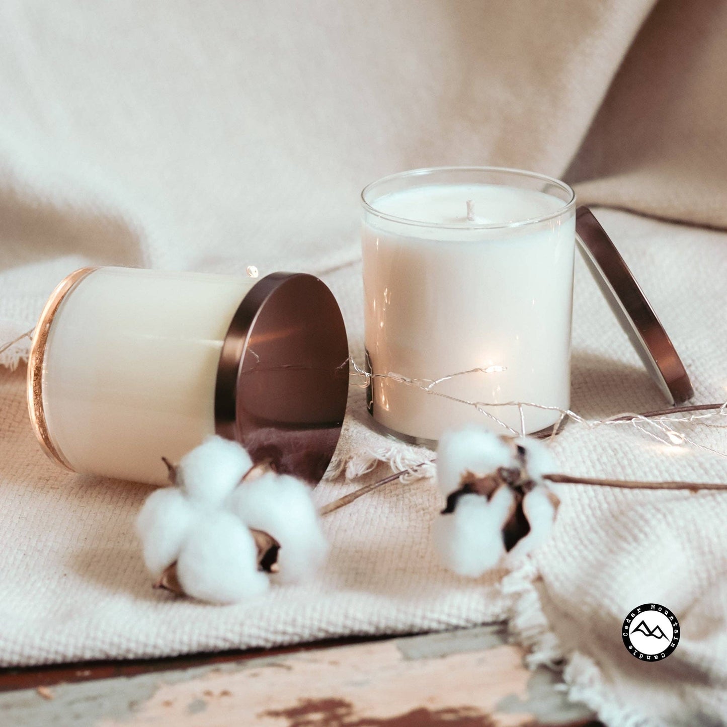 SPRING & SUMMER: Black & White Label Glass Jar Candle: Starfruit & Mandarin