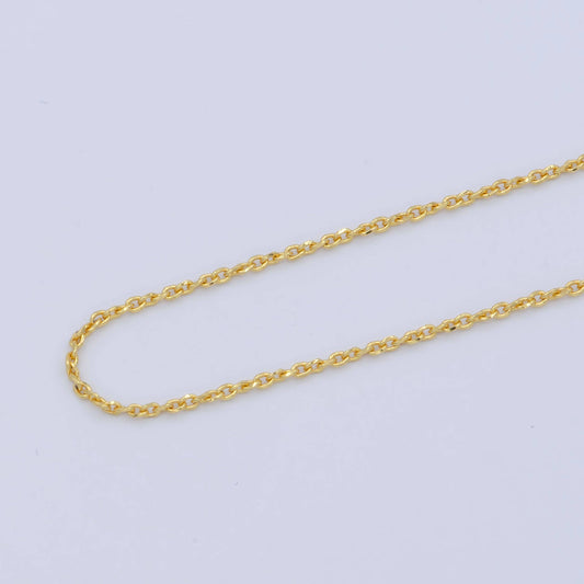 Clearance Pricing BLOWOUT 24K Gold Filled 1mm Dainty Twisted Unique Cable Link 18 Inch Layering Chain Necklace | WA-196