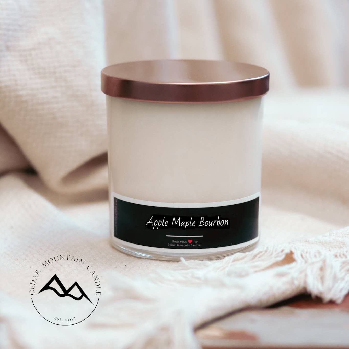 SPRING & SUMMER: Black & White Label Glass Jar Candle: Starfruit & Mandarin