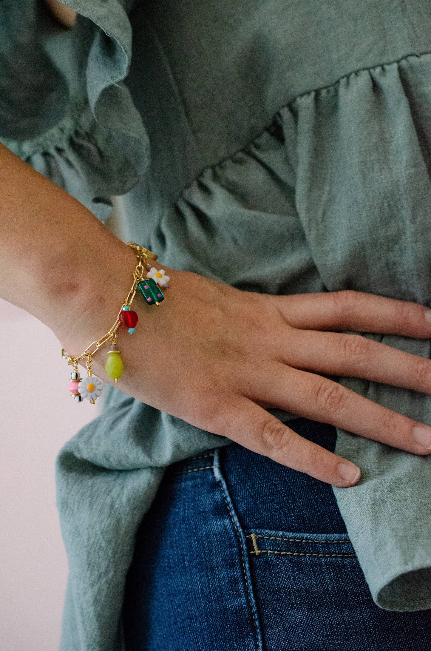 Ladybird Colorful Charm Bracelet