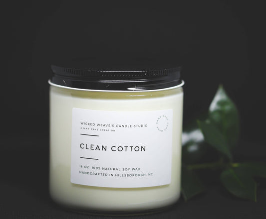 Clean Cotton Soy Wax Candle (4 Size Options): 8 oz Jar Candle