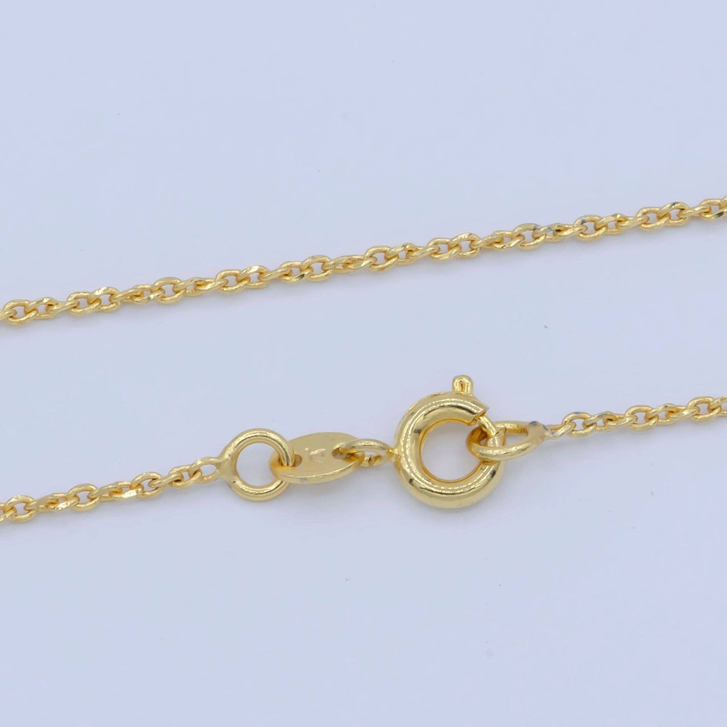 Clearance Pricing BLOWOUT 24K Gold Filled 1mm Dainty Twisted Unique Cable Link 18 Inch Layering Chain Necklace | WA-196