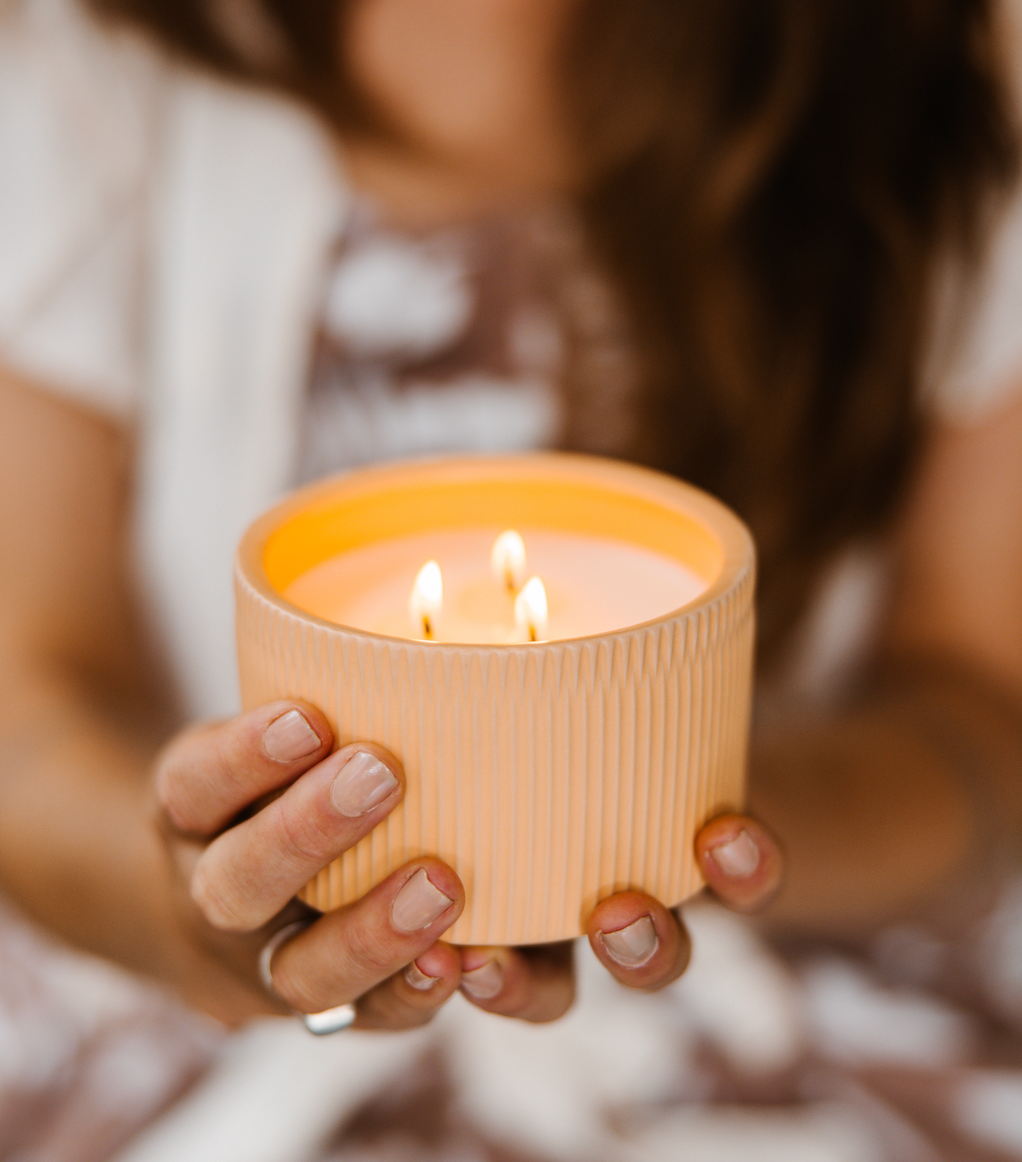 Peony & Santal 3-Wick Ceramic Candle
