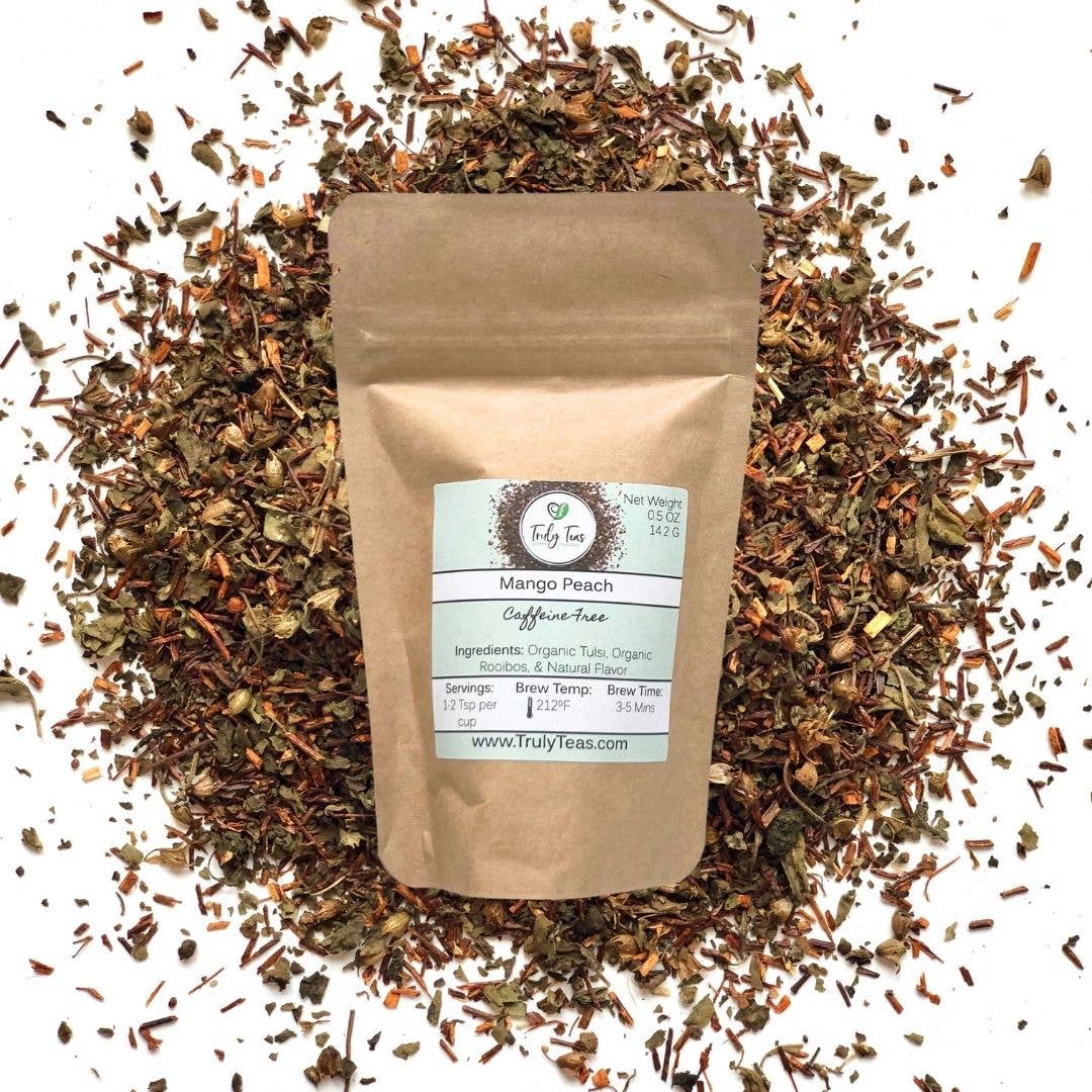 Mango Peach Herbal Tea – Caffeine Free Loose Leaf: 2.0 oz Loose