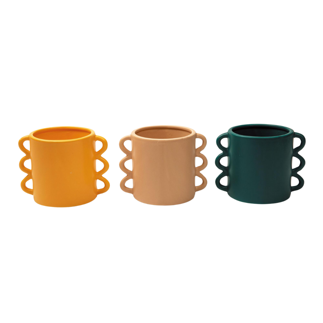 Transpac Dol Retro Mod Planter Set of 3 Spring Home Décor