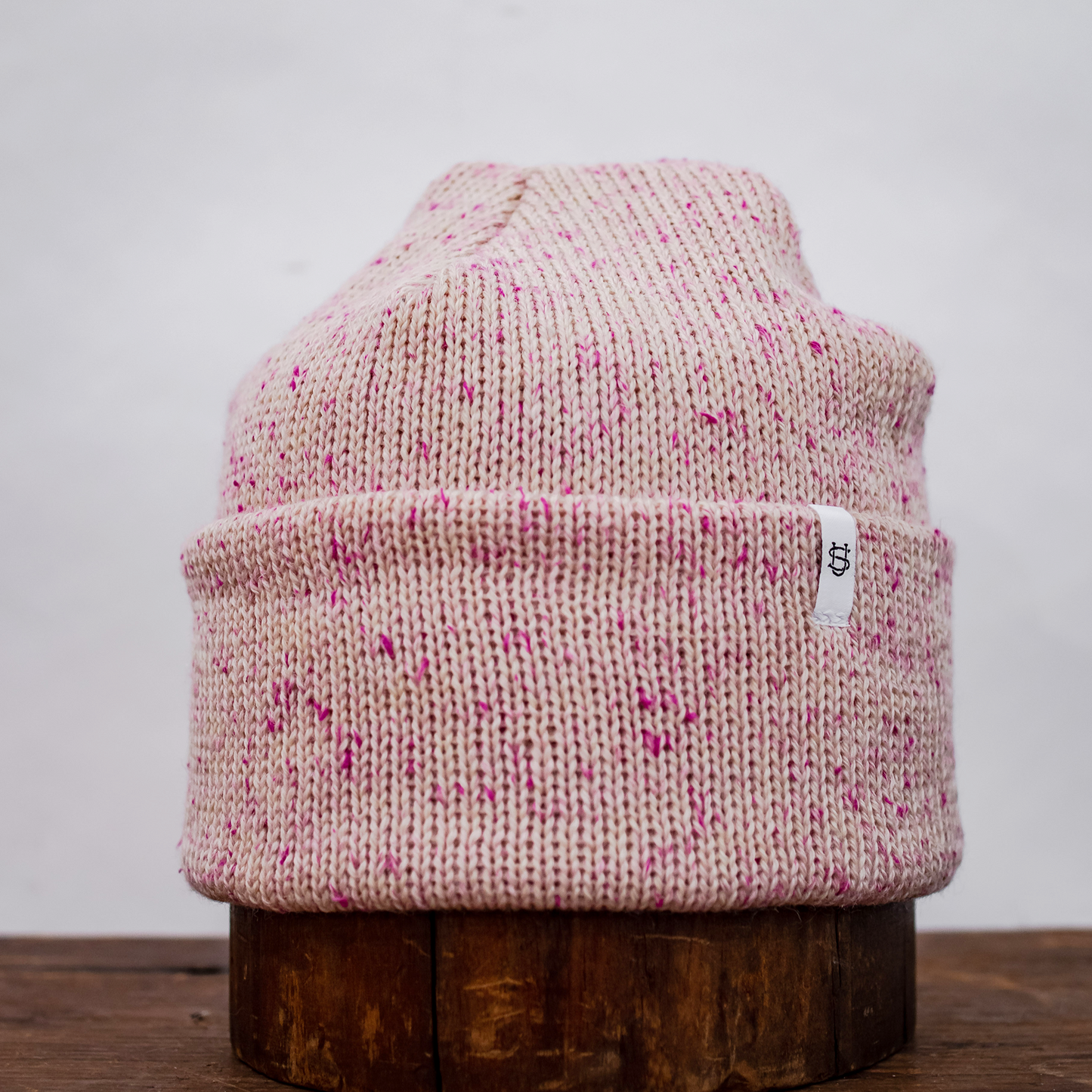Cherry Blossom Tweed Ragg Wool Beanie