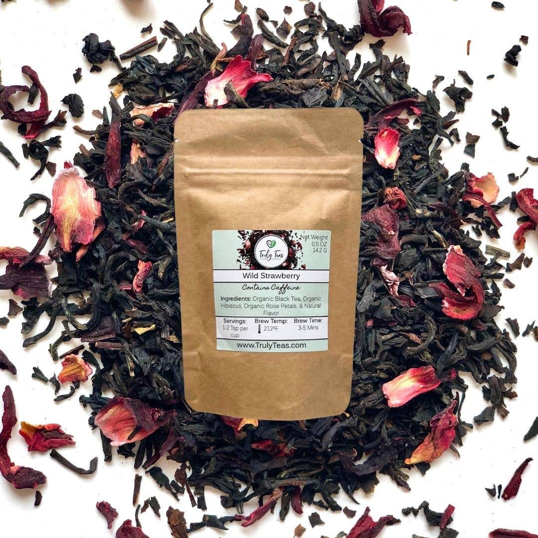 Wild Strawberry Black Tea – Fruity Loose Leaf Blend: 2.0 oz Loose