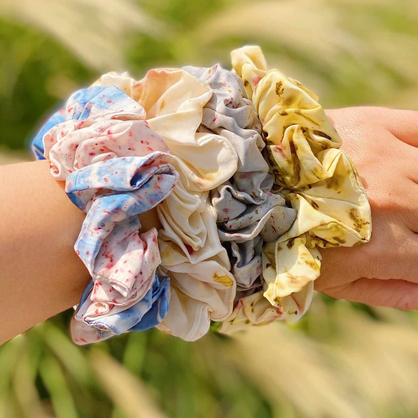Sustainable Natural Dye Art Hair Scrunch: Rose Bud