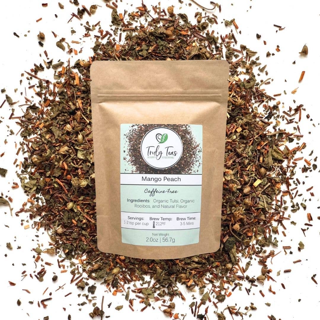 Mango Peach Herbal Tea – Caffeine Free Loose Leaf: 2.0 oz Loose