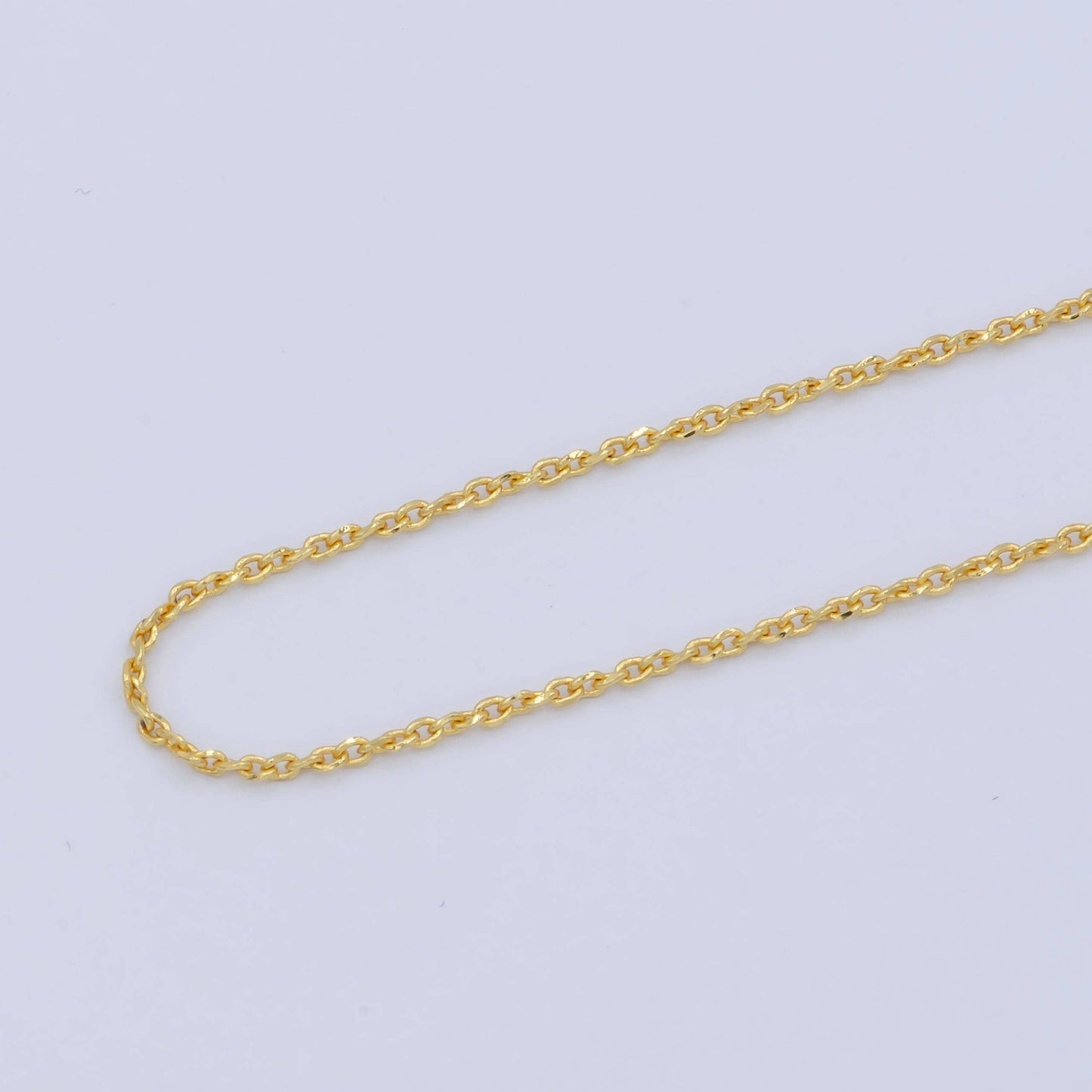 Clearance Pricing BLOWOUT 24K Gold Filled 1mm Dainty Twisted Unique Cable Link 18 Inch Layering Chain Necklace | WA-196