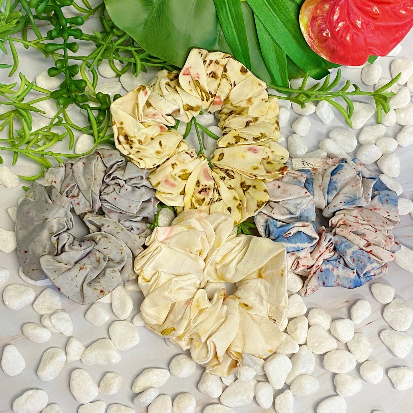 Sustainable Natural Dye Art Hair Scrunch: Rose Bud