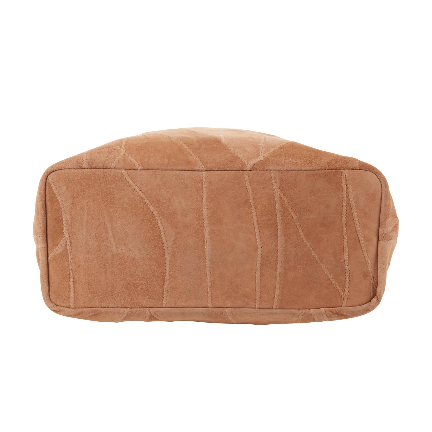 Artisanal Leather Patchwork Purse: Camel / 17"x11"x5"