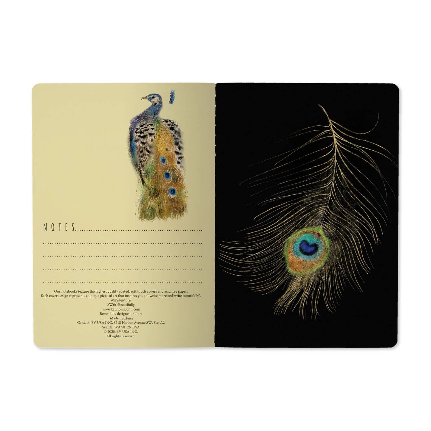 A5 Notebook -  Magic Peacocks