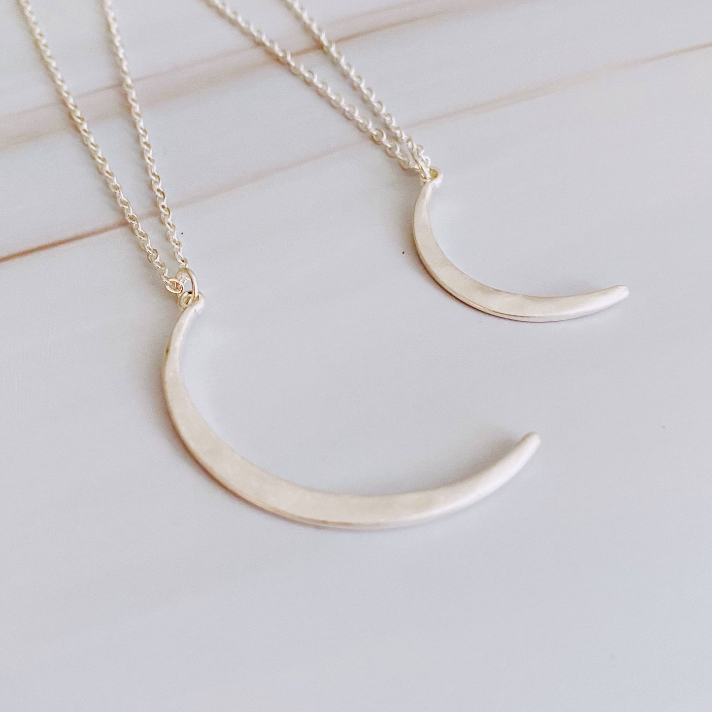 Crescent Duo Necklace Set Of 2: Gold