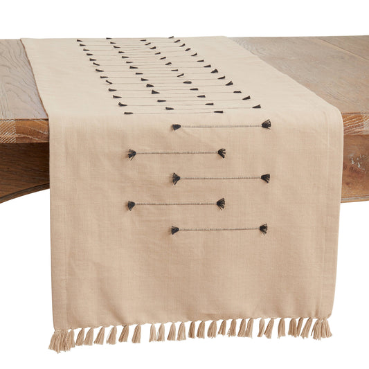 Fringe Line Runner: Natural / 16"x72"