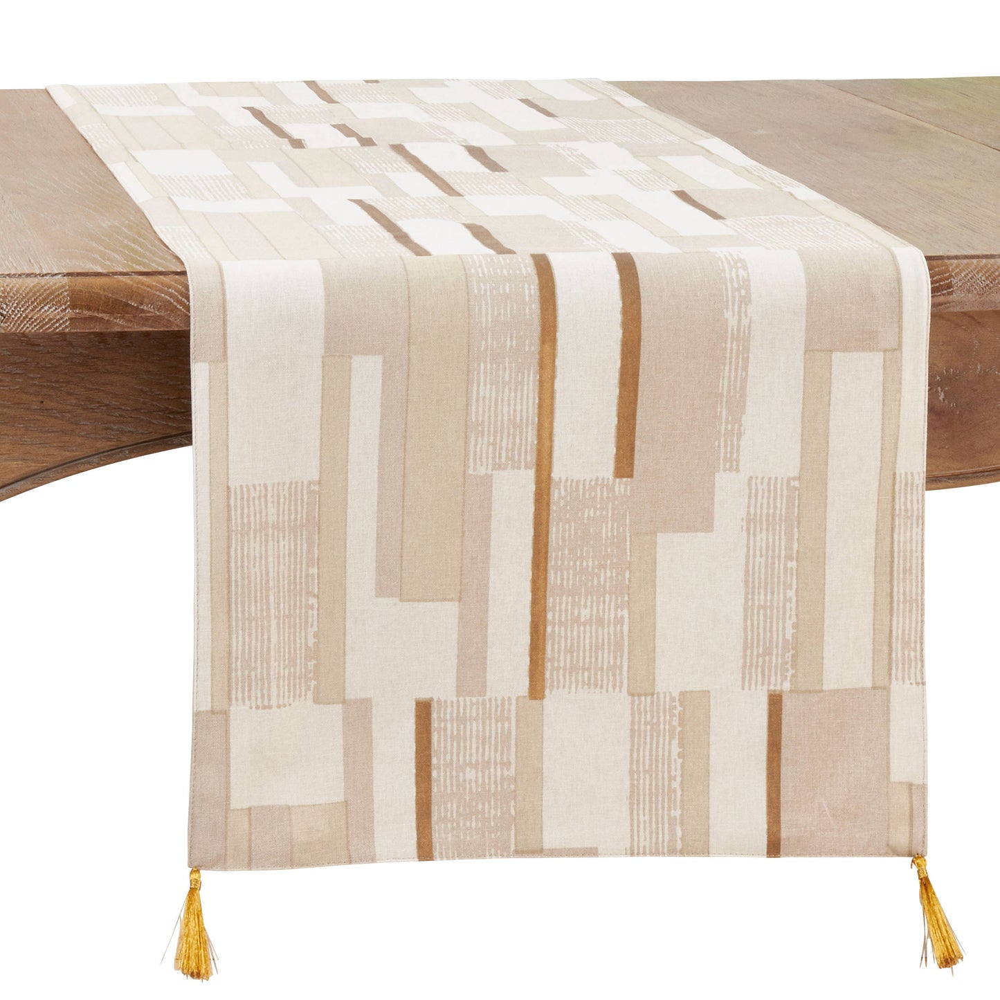 Geometric Foil Print Runner: Gold / 16"x72"