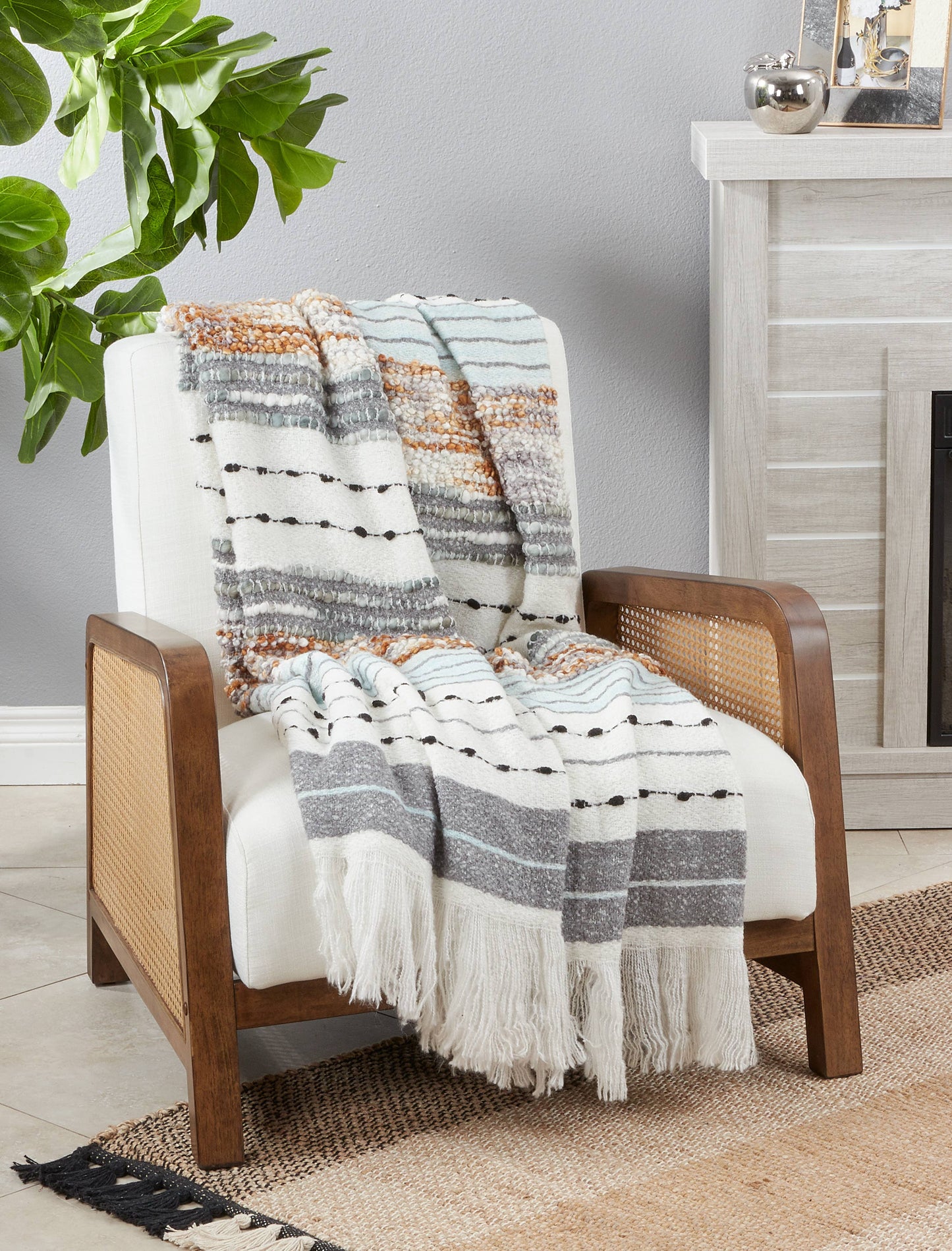 Chunky Woven Throw: Multi / 50"x60"