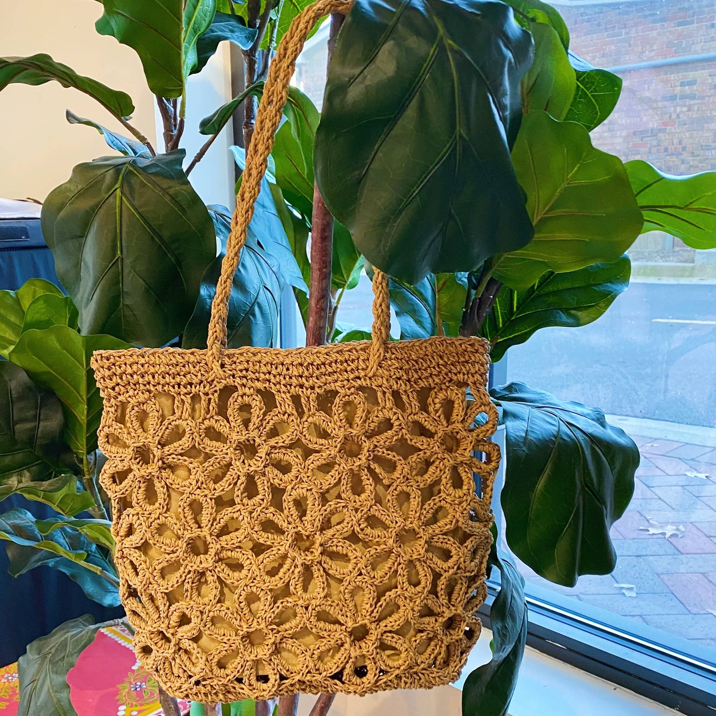 Hand Made Muted Floral Tote