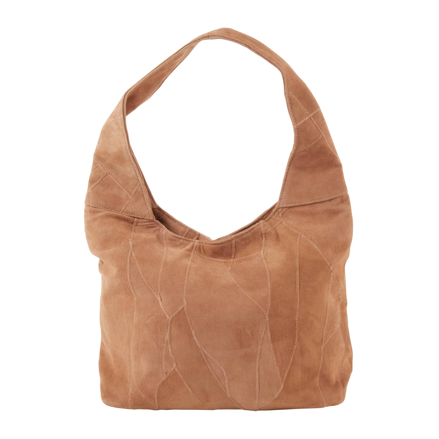 Artisanal Leather Patchwork Purse: Camel / 17"x11"x5"