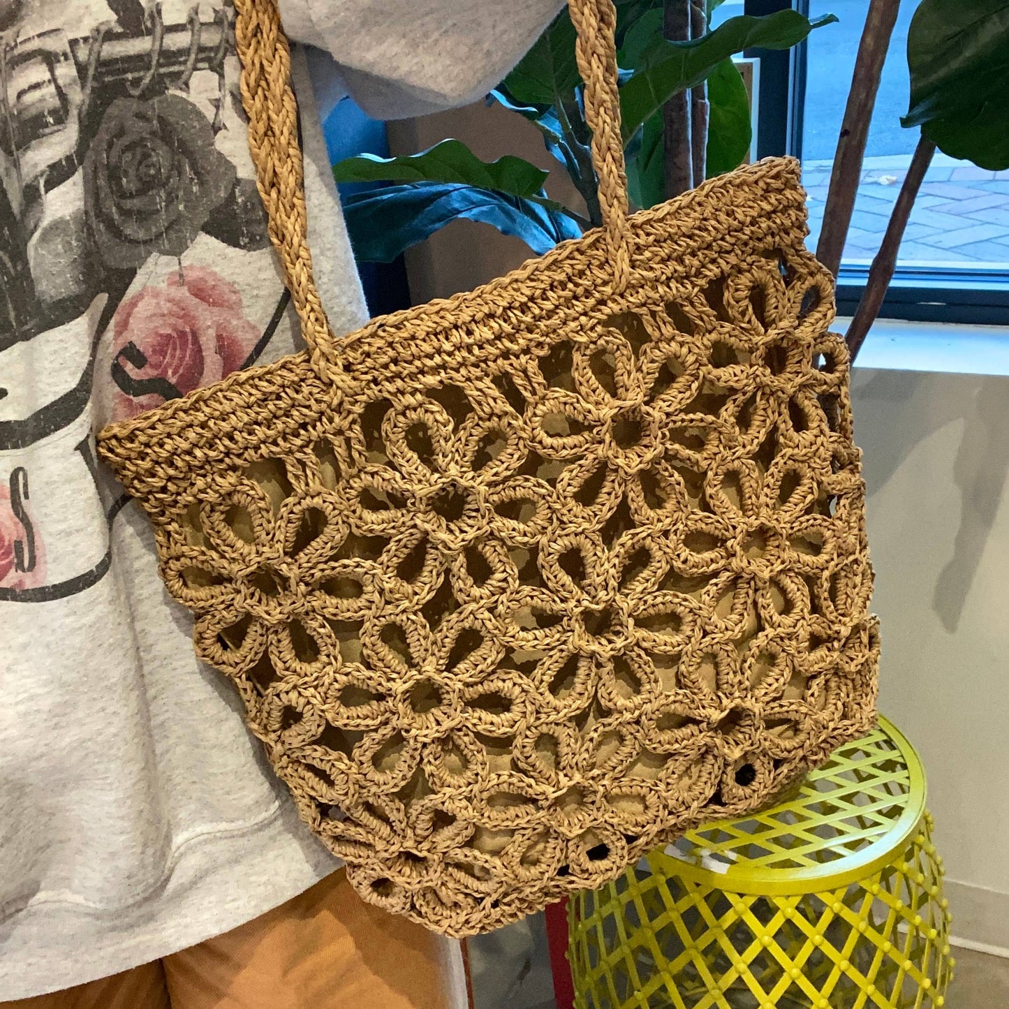 Hand Made Muted Floral Tote