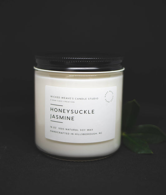 Honeysuckle Jasmine Soy Wax Candle (4 Size Options): 8 oz Jar Candle