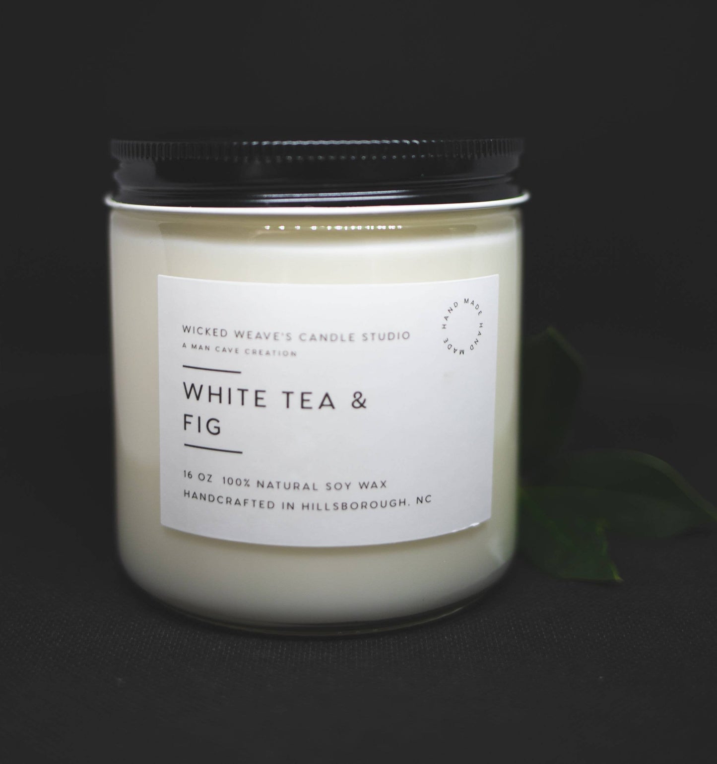 White Tea & Fig Soy Wax Candle (6 Size Options): 8 oz Jar Candle