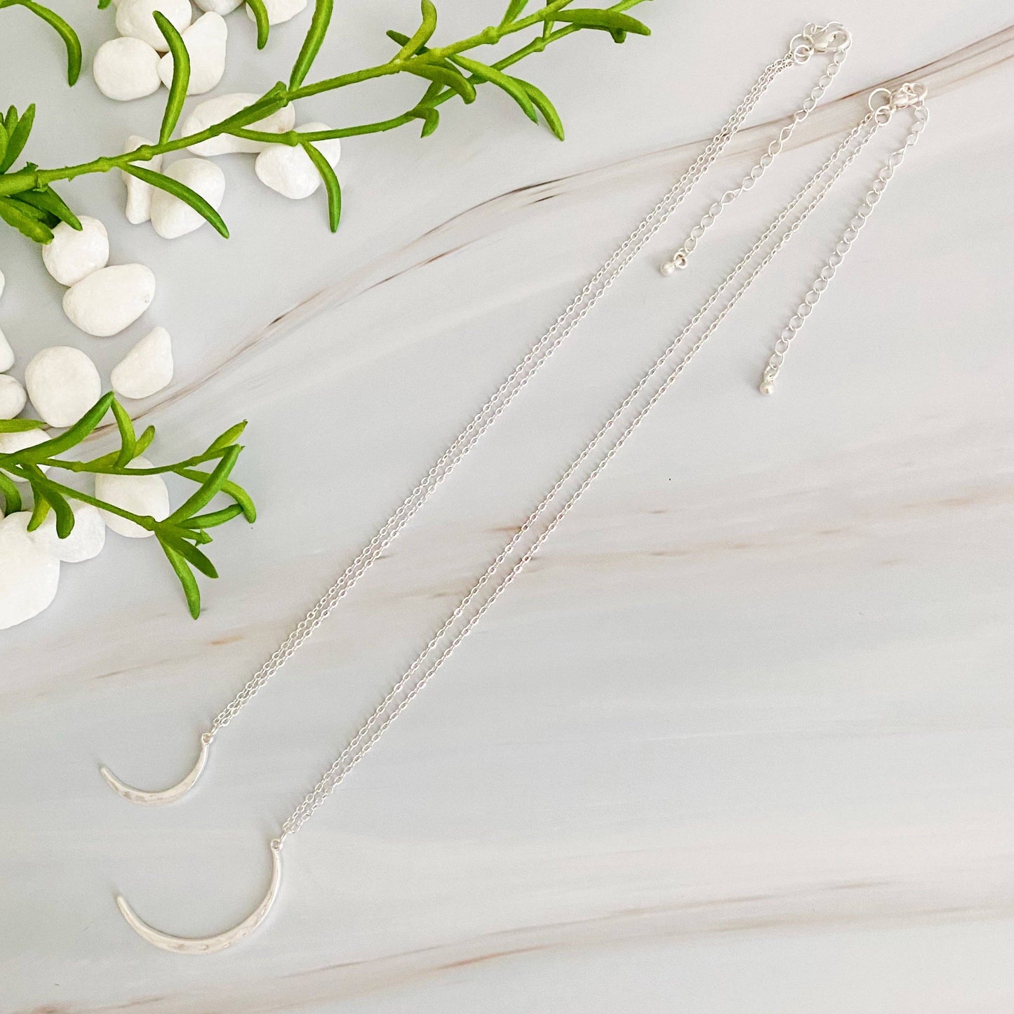 Crescent Duo Necklace Set Of 2: Gold