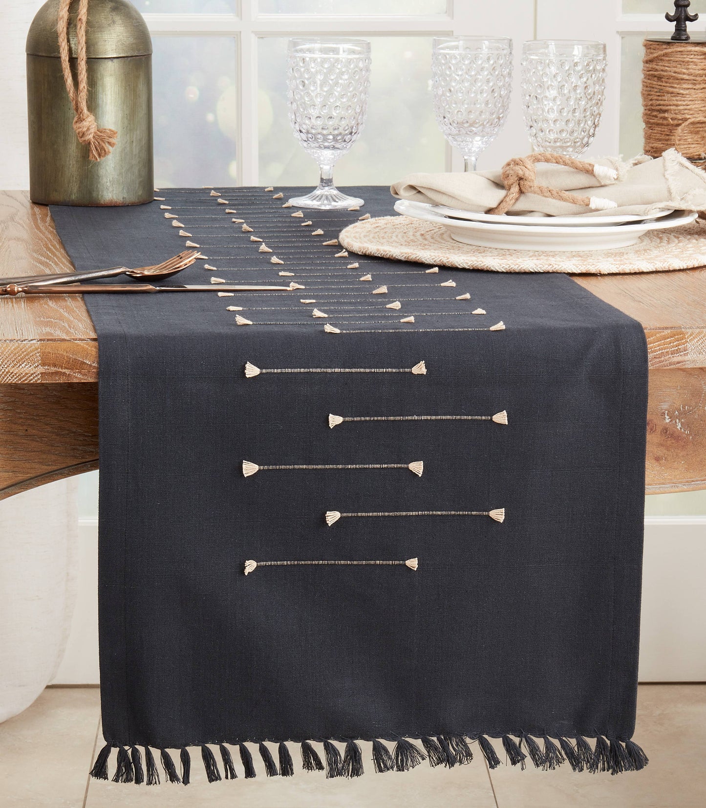 Fringe Line Runner: Natural / 16"x72"
