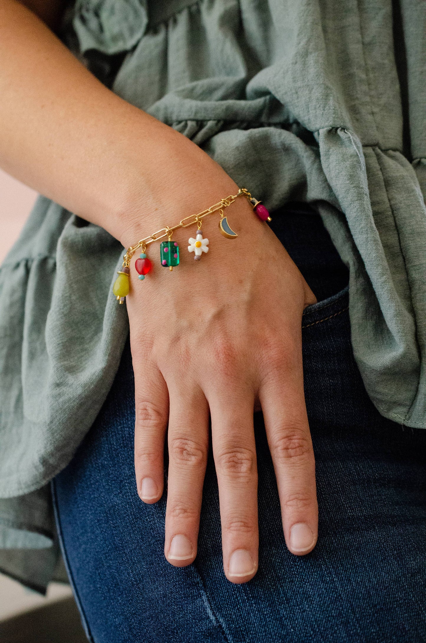 Ladybird Colorful Charm Bracelet