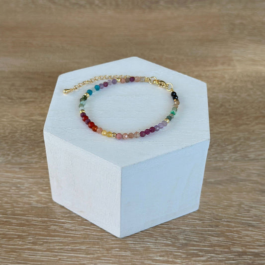 Rainbow Crystal Beaded Bracelet