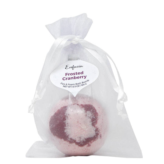 Frosted Cranberry Handmade Bath Bomb 6.5oz Christmas 2025
