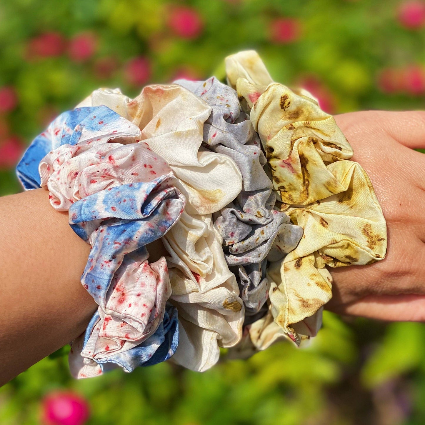 Sustainable Natural Dye Art Hair Scrunch: Rose Bud