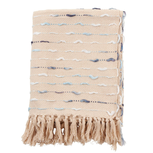 Striped Throw - Stitched Design: Blue / 50"x60"