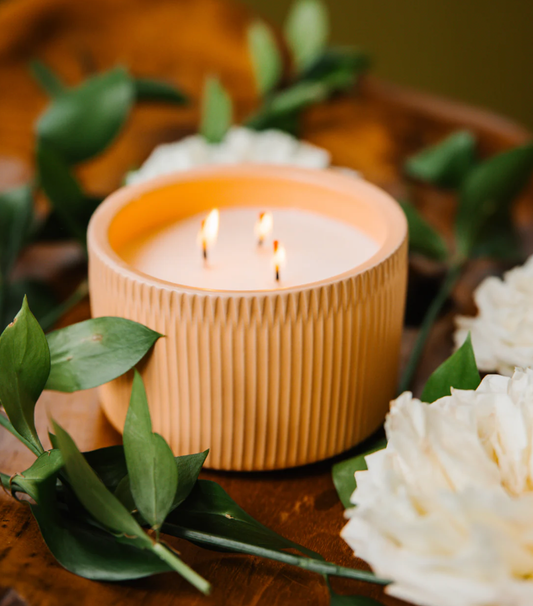 Peony & Santal 3-Wick Ceramic Candle