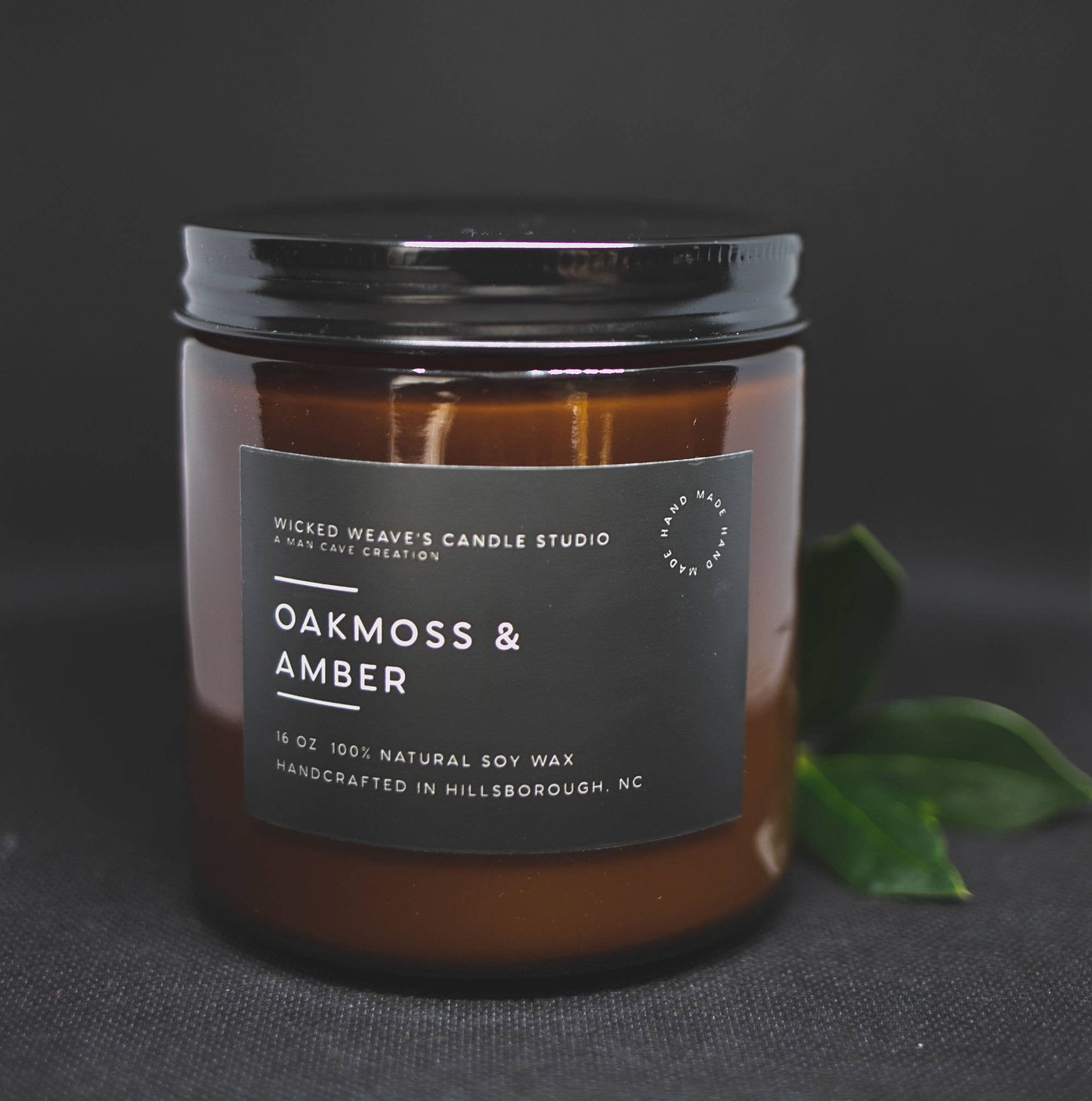 Oakmoss & Amber Soy Wax Candle (5 Size Options): 8 oz Jar Candle