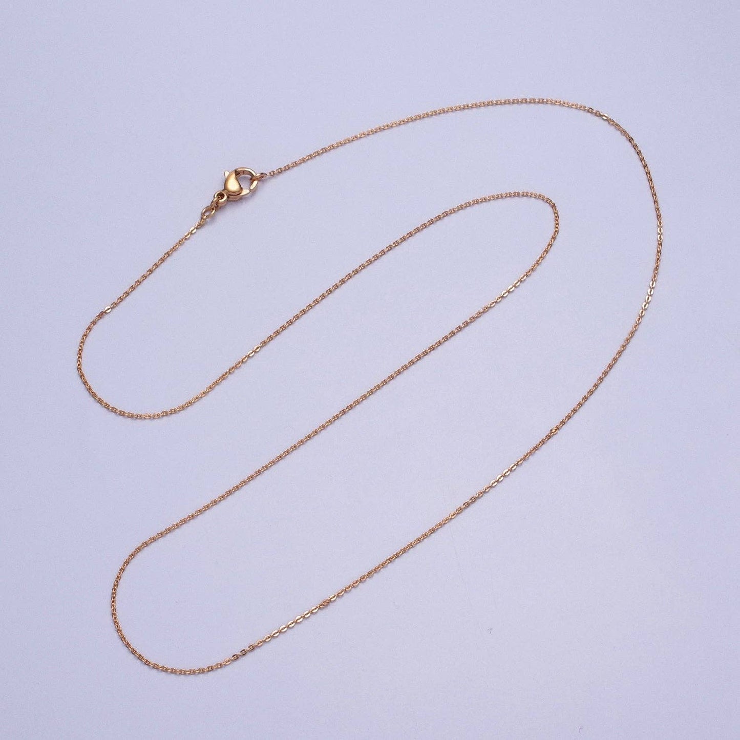 19.5''Ready to Use 18K Gold Filled Thin Rolo Chain Necklace
