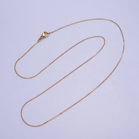 19.5''Ready to Use 18K Gold Filled Thin Rolo Chain Necklace