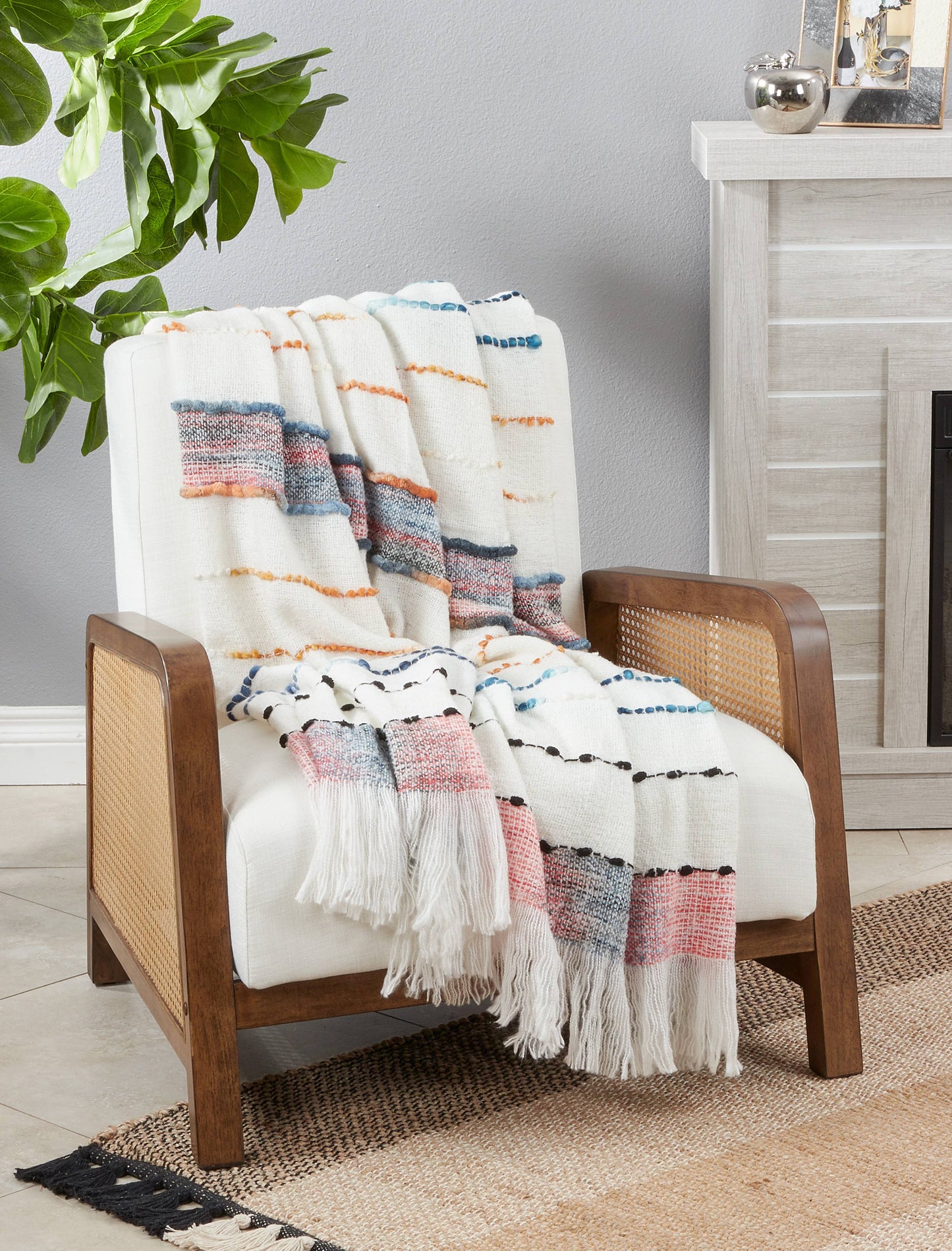 Chunky Woven Throw: Multi / 50"x60"