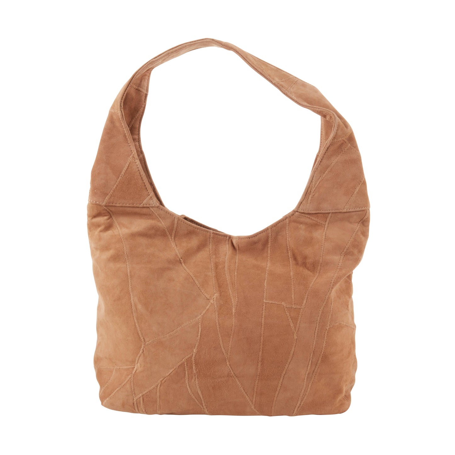 Artisanal Leather Patchwork Purse: Camel / 17"x11"x5"