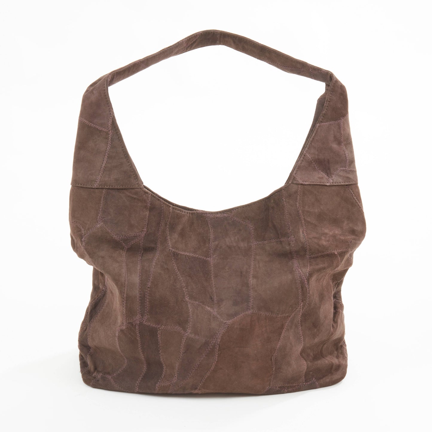 Artisanal Leather Patchwork Purse: Camel / 17"x11"x5"